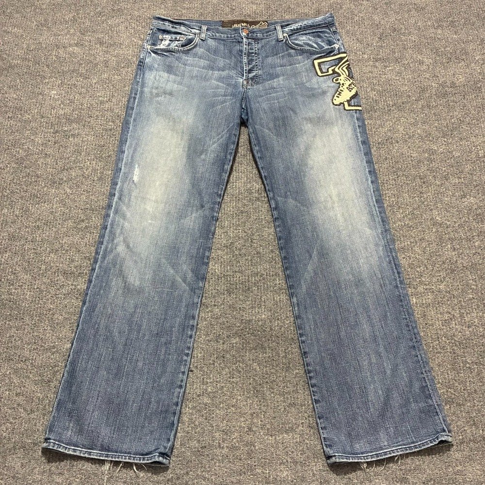 Vintage‎ 7 for all Mankind Great Wall Mens Jeans Size 40 Blue Relaxed Button Fly
